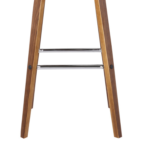 Armen Living Vienna 26" Counter Height Barstool in Walnut Wood Finish with Brown Faux Leather