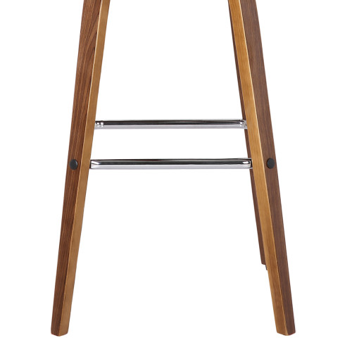 Armen Living Vienna 26" Counter Height Barstool in Walnut Wood Finish with Grey Faux Leather