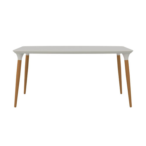 Manhattan Comfort HomeDock 62.99 Rectangle Dining Table with Seating Capacity for 6 in Off White and Cinnamon