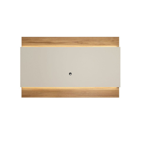 Manhattan Comfort Lincoln 85.43"  TV Panel with LED Lights  in Off White and Cinnamon