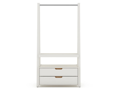 Manhattan Comfort Rockefeller Kitchen Pantry with 2 Drawers in Off White and Nature
