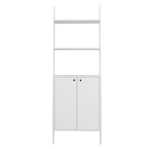 Manhattan Comfort Cooper Ladder Display Cabinet with 2 Floating Shelves  in White