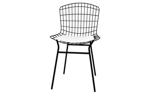 Manhattan Comfort Madeline Chair with Seat Cushion in Black and White