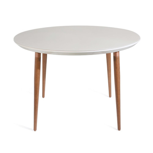Manhattan Comfort Utopia 45.28 Modern Round Dining Table with Space for 4 in Off White