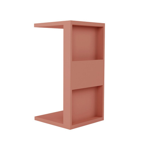 Manhattan Comfort Marine Modern End Table with Magazine Shelf in Ceramic Pink