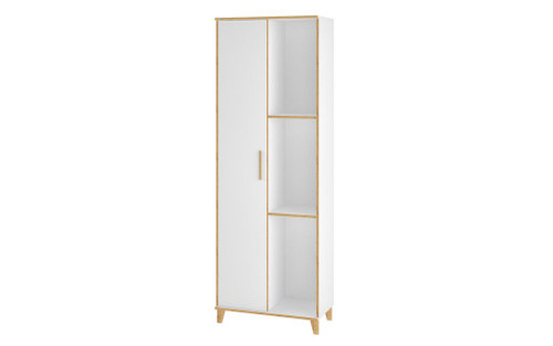 Manhattan Comfort Minetta 8-Shelf Mid-Century China Storage Closet in White