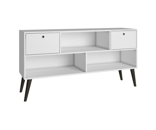 Manhattan Comfort Modern Uppsala TV Stand with 3- Shelves and 2- Drawers in White