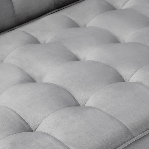 Somerset Grey Velvet Mid Century Modern Sofa Seating Set