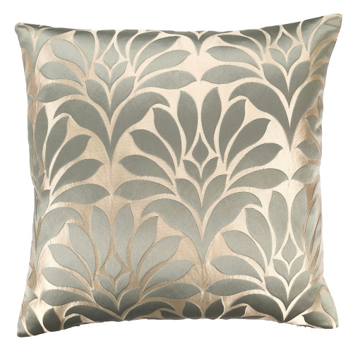 Gisela Contemporary Decorative Feather and Down Throw Pillow In Jade Jacquard Fabric