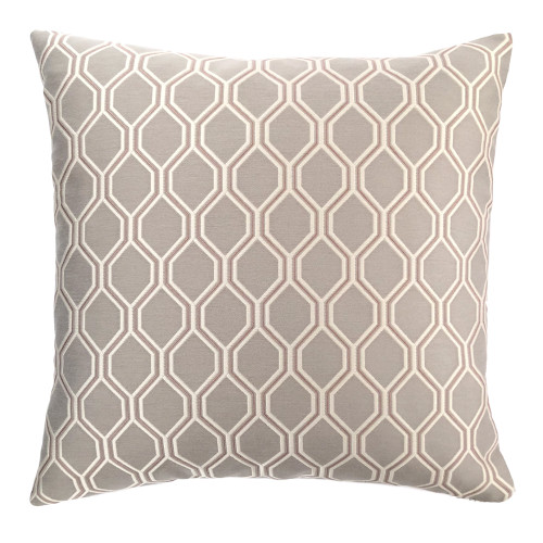 Andante Contemporary Decorative Feather and Down Throw Pillow In Dove Jacquard Fabric