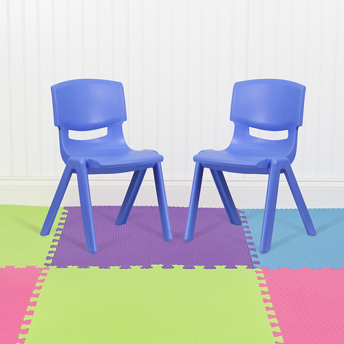 Set of 2 Stacking Plastic Chairs for Elementary Students