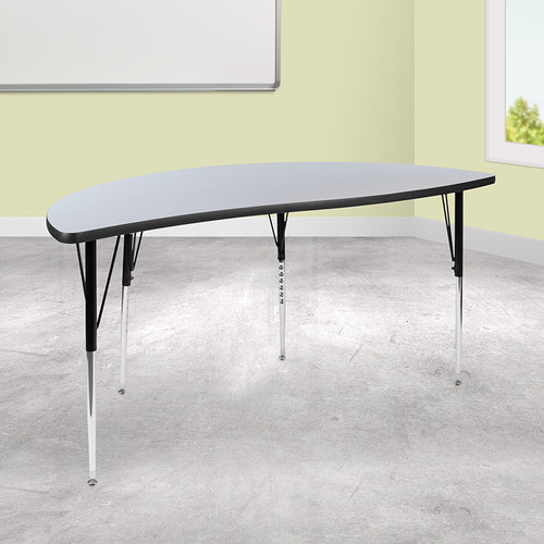 Half Circle Collaborative Wave Activity Table with long-lasting Scratch and Stain Resistant Top
