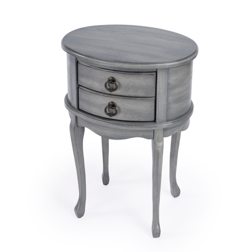 Whitley Powder Gray Oval Side Table