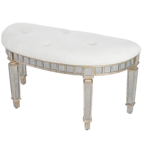 Garbo Mirrored Demilune Bench