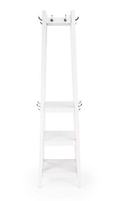 Fenya White  Coat Rack with Shelves