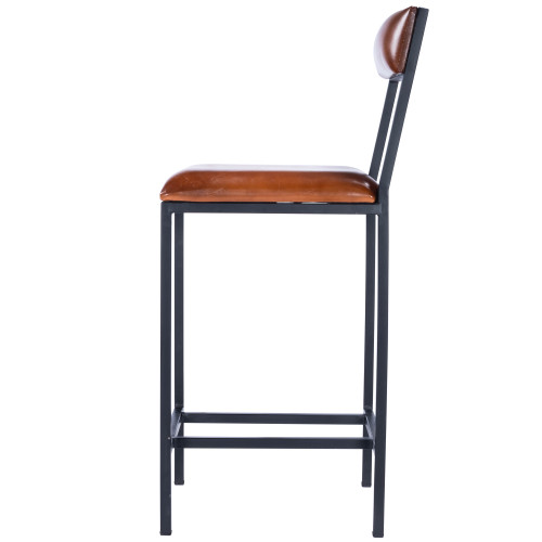Lazarus Leather & Metal Counter Stool