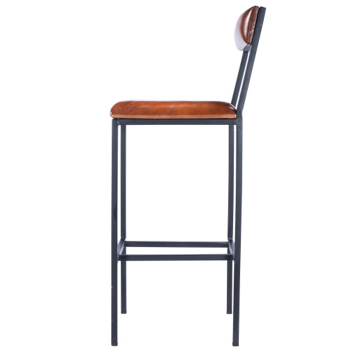 Lazarus Leather & Metal Bar Stool