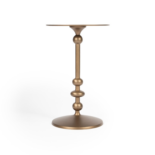 Zora Bronze Iron Pedestal End Table