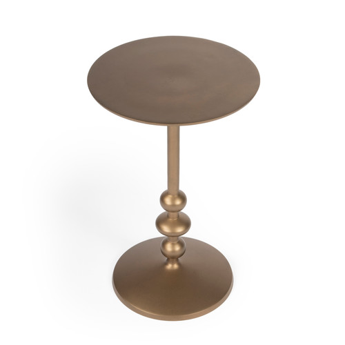 Zora Bronze Iron Pedestal End Table