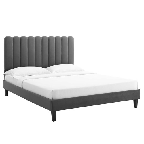 Reagan Twin Performance Velvet Platform Bed MOD-6887-CHA