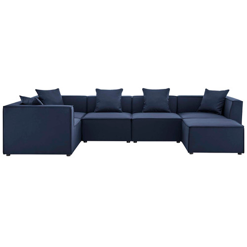 Saybrook Outdoor Patio Upholstered 6-Piece Sectional Sofa EEI-4386-NAV