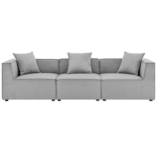 Saybrook Outdoor Patio Upholstered 3-Piece Sectional Sofa EEI-4379-GRY