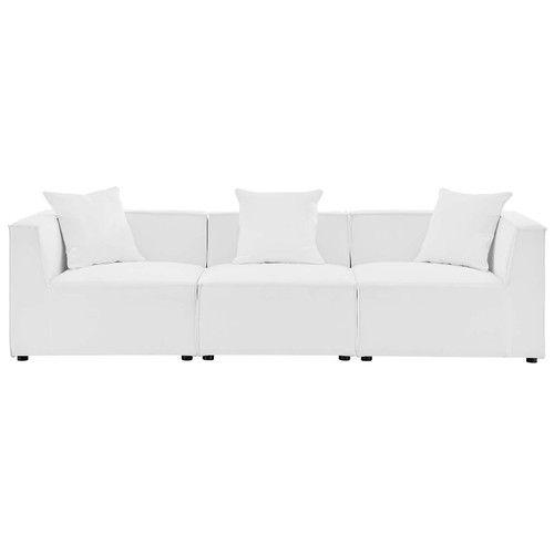 Saybrook Outdoor Patio Upholstered 3-Piece Sectional Sofa EEI-4379-WHI