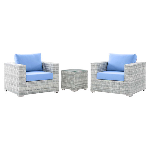 Convene 3-Piece Outdoor Patio Set EEI-5444-LGR-LBU