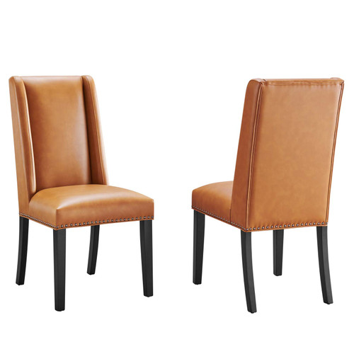 Baron Dining Chair Vinyl Set of 2 EEI-2747-TAN-SET