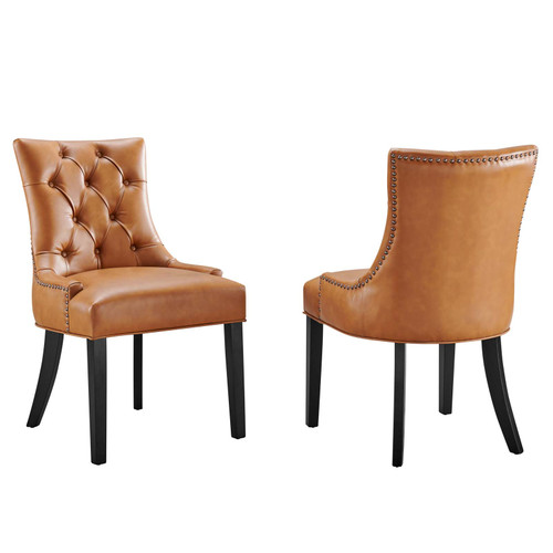 Regent Dining Side Chair Vinyl Set of 2 EEI-2742-TAN-SET