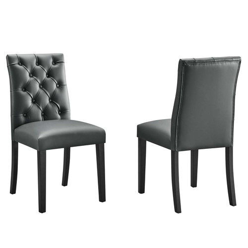 Duchess Dining Chair Vinyl Set of 2 EEI-3472-GRY