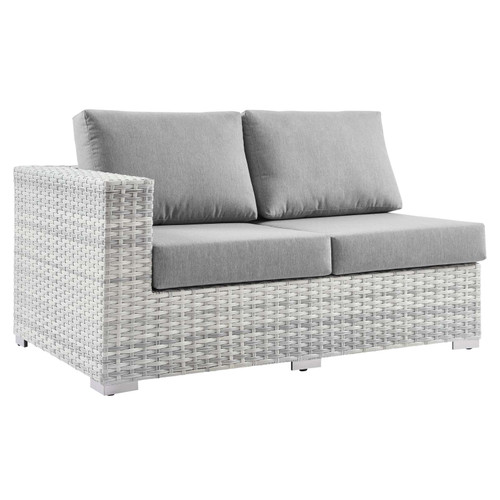 Convene Outdoor Patio Left-Arm Loveseat EEI-4303-LGR-GRY