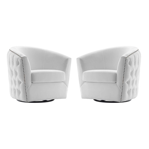 Rogue Armchair Performance Velvet Set of 2 EEI-4425-WHI