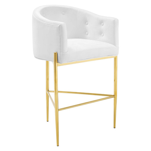 Savour Tufted Performance Velvet Bar Stool EEI-3911-WHI