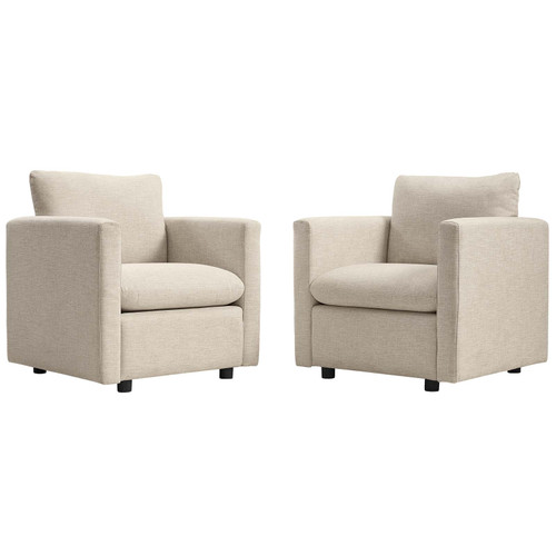 Activate Upholstered Fabric Armchair Set of 2 EEI-4078-BEI