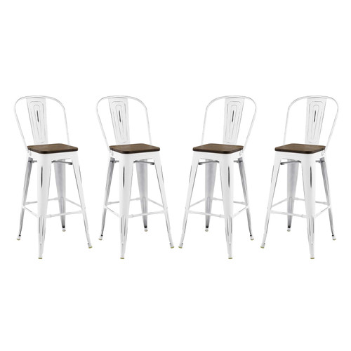 Promenade Bar Stool Metal Set of 4 EEI-3951-WHI