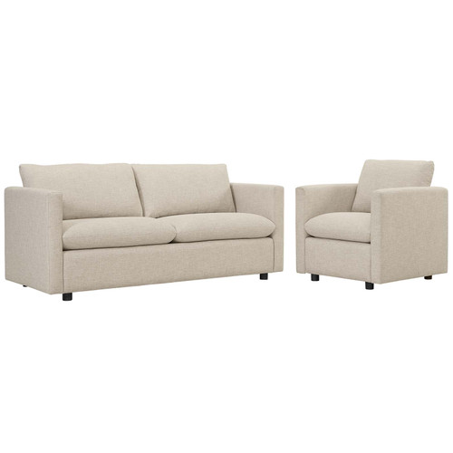 Activate Upholstered Fabric Sofa and Armchair Set EEI-4045-BEI-SET