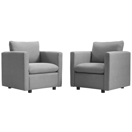 Activate Upholstered Fabric Armchair Set of 2 EEI-4078-LGR