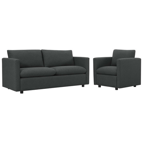 Activate Upholstered Fabric Sofa and Armchair Set EEI-4045-GRY-SET