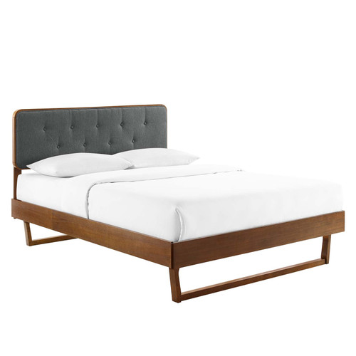 Bridgette Twin Wood Platform Bed With Angular Frame MOD-6645-WAL-CHA