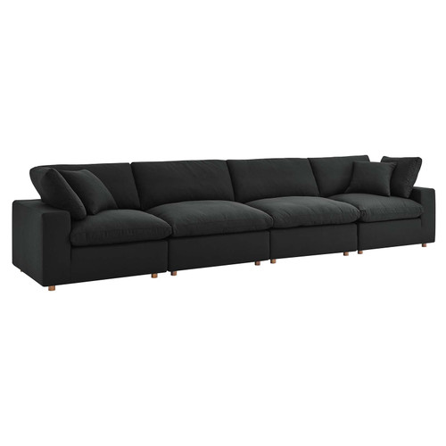 Commix Down Filled Overstuffed 4 Piece Sectional Sofa Set EEI-3357-BLK