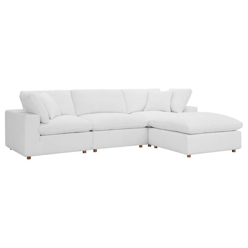 Commix Down Filled Overstuffed 4 Piece Sectional Sofa Set EEI-3356-PUW