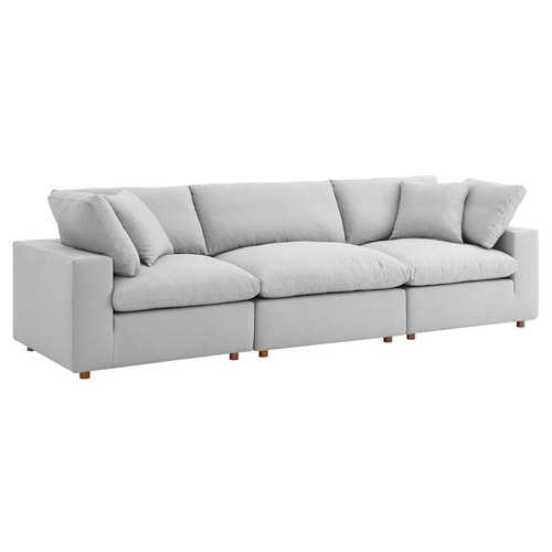 Commix Down Filled Overstuffed 3 Piece Sectional Sofa Set EEI-3355-LGR