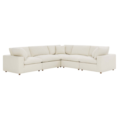 Commix Down Filled Overstuffed 5 Piece 5-Piece Sectional Sofa EEI-3359-LBG