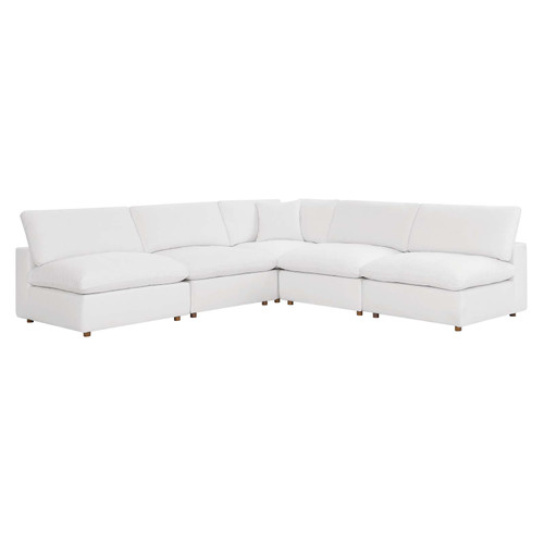 Commix Down Filled Overstuffed 5-Piece Armless Sectional Sofa EEI-3360-PUW