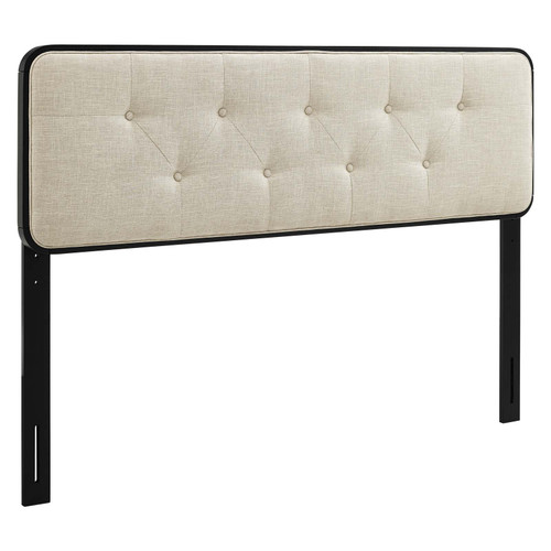 Collins Tufted Full Fabric and Wood Headboard MOD-6233-BLK-BEI