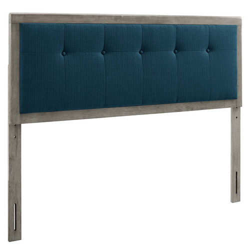 Draper Tufted Full Fabric and Wood Headboard MOD-6225-GRY-AZU