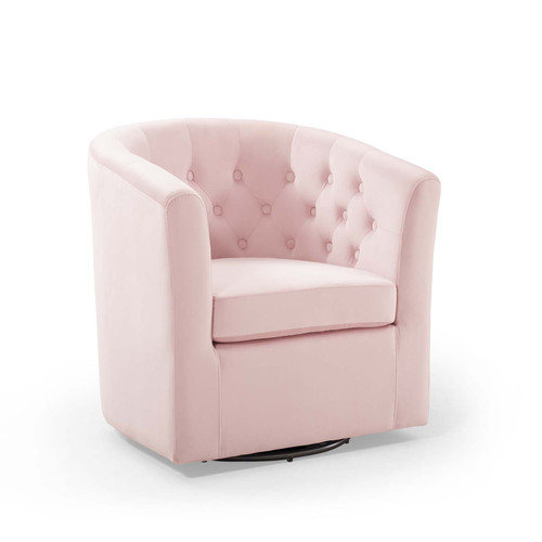 Prospect Tufted Performance Velvet Swivel Armchair EEI-4138-PNK