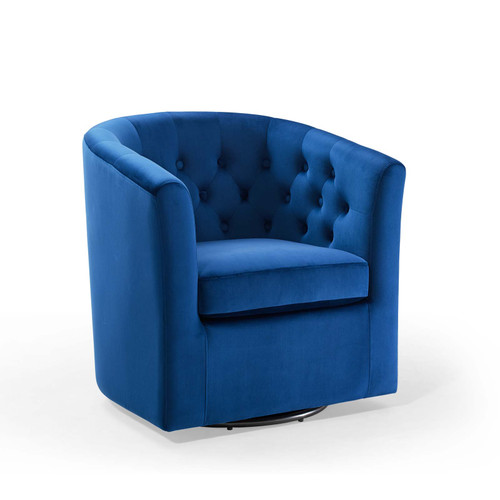 Prospect Tufted Performance Velvet Swivel Armchair EEI-4138-NAV