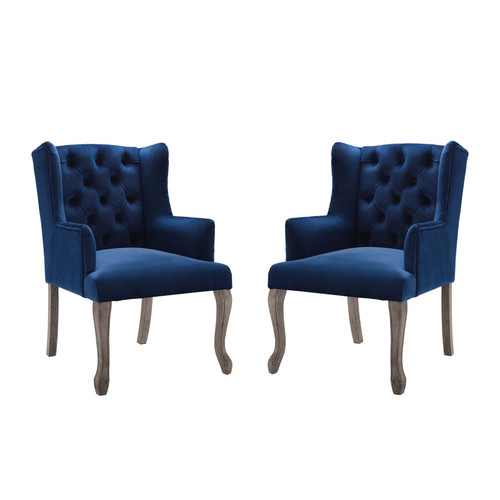 Realm Armchair Performance Velvet Set of 2 EEI-4292-NAV